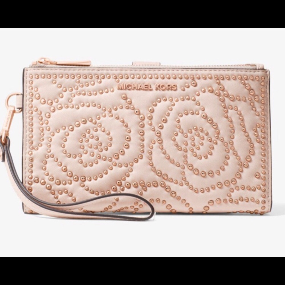 Authentic MK double zipper Wristlet